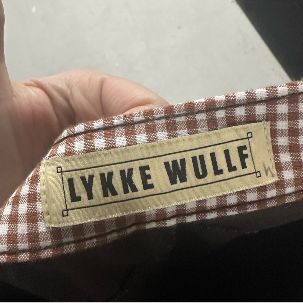 Lykke Wullf Carpenter Pants Brown Chino Wide Leg Womens Size 10 High Rise - Picture 7 of 8